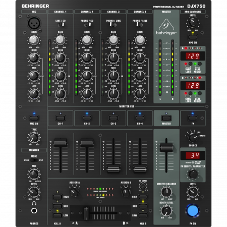 Behringer Pro mixer DJX750 5-channel DJ mixer
