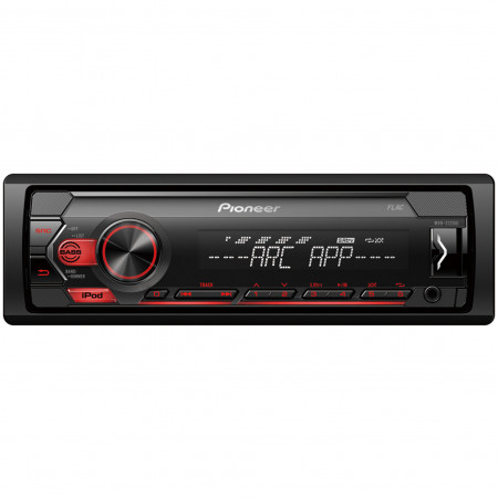 Pioneer MVH-S120UI car audio head unit, red