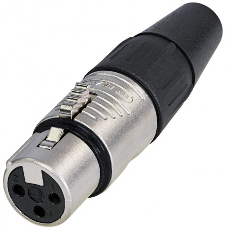 REAN 3P XLR cable connector female chrome/silver contacts