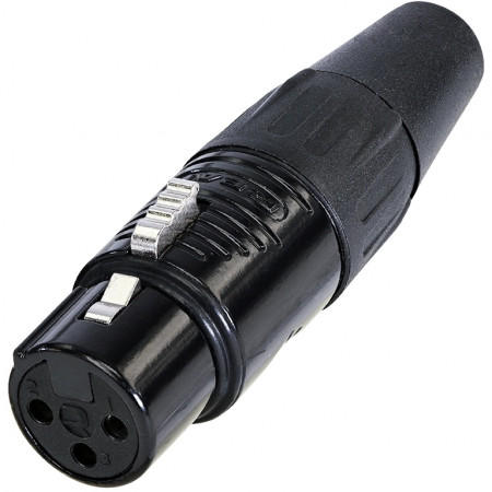 REAN 3P XLR cable connector female black/silver contacts