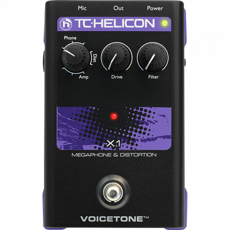 TC Helicon VoiceTone X1 megaphone and distorting vocals effect pedal